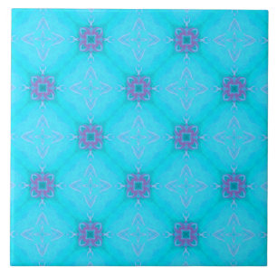 Azulejo De Cerâmica Teal Diamond e Square Pattern