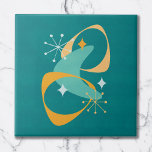 Azulejo De Cerâmica Teal do Espaço Atômico do Meio século Retro com 20<br><div class="desc">Meio século,  abstrato de Idade Atômica. Inspirada no espírito otimista daquela época,  essa design emergiu do desejo de misturar as formas icônicas de bumerangs e estereótipos com uma explosão contemporânea de cores brilhantes e elevadoras.</div>