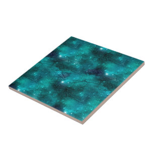Azulejo De Cerâmica Teal Galaxy Series Design 8