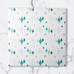 Azulejo De Cerâmica Teal, Meio século Aqua Starburst moderno padrão<br><div class="desc">Este abstrato retro-design combina a explosão estelar do século médio e formas modernas e reflete as vibrações retrovisuais. Perfeito para pessoas que amam a estética retrô e vintage.</div>