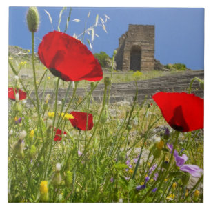 Azulejo De Cerâmica Teatro antigo na Acrópole de Pérgamo