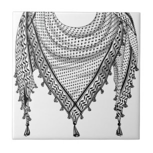 Azulejo De Cerâmica Tecido Tradicional do Keffiyeh Scarf Palestino