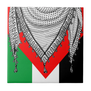 Azulejo De Cerâmica Tecido Tradicional do Keffiyeh Scarf Palestino