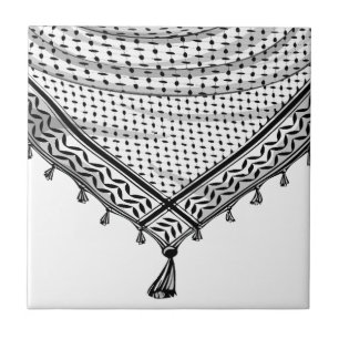 Azulejo De Cerâmica Tecido Tradicional do Keffiyeh Scarf Palestino