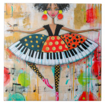 Teclas de Piano Caprichosas Bailarina de Música