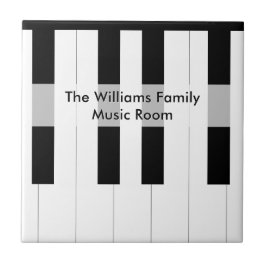 Azulejo De Cerâmica Teclas de Piano Nome da Família Personalizado Sala