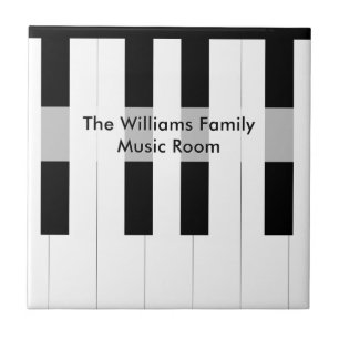 Azulejo De Cerâmica Teclas de Piano Nome da Família Personalizado Sala
