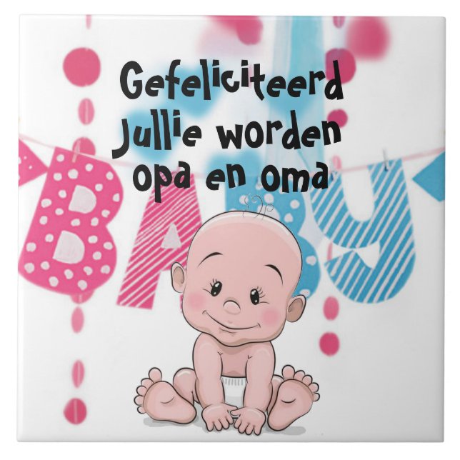 Azulejo De Cerâmica Tegeltje voor opa en oma, zwangerschap (Frente)