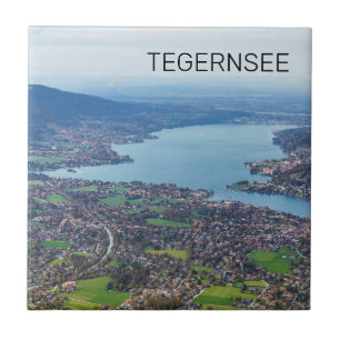 Azulejo De Cerâmica Tegernsee Bavaria Lake Germany Panorama Souvenir