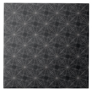 Azulejo De Cerâmica Teias de Aranha Pretas Halloween Grunge