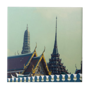 Azulejo De Cerâmica Telhados do Grande Palácio em Banguecoque, Tailând