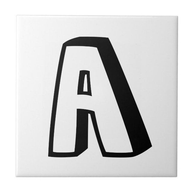 Azulejo De Cerâmica Telhas 3D Funky da letra (Frente)