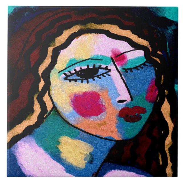 Azulejo De Cerâmica Tem sido uma pintura digital de Abstrato de longo  (Frente)