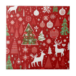 Azulejo De Cerâmica Tema de Natal Floco de neve