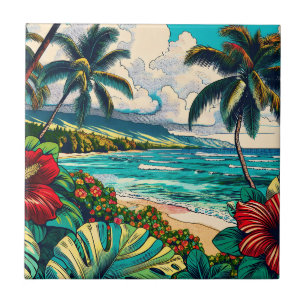 Azulejo De Cerâmica Temas da Ilha bonito do Havaí