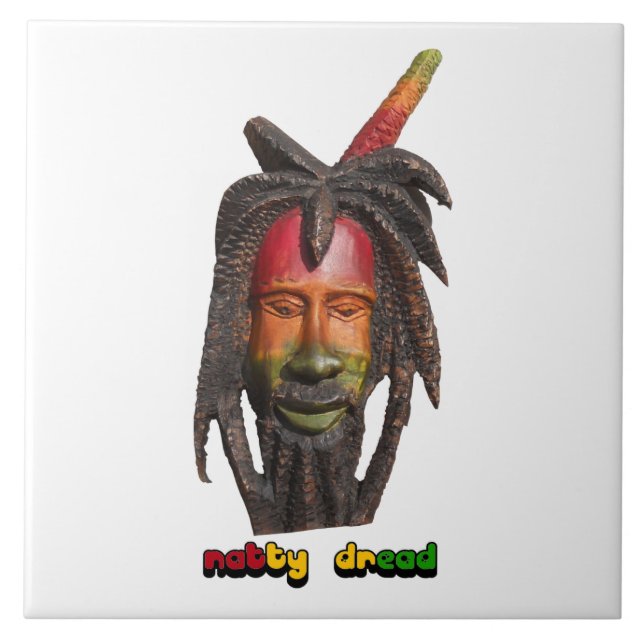 Azulejo De Cerâmica Temor Natty Rastaman com Dreadlocks (Frente)