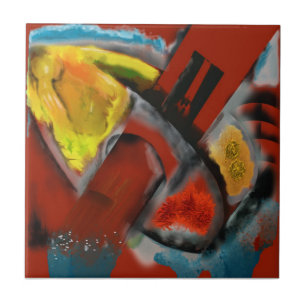 Azulejo De Cerâmica Tempestade - abstrato de Digitas com fundo