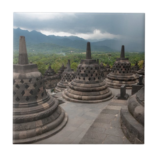 Azulejo De Cerâmica Tempestade sobre Borobudur (Frente)