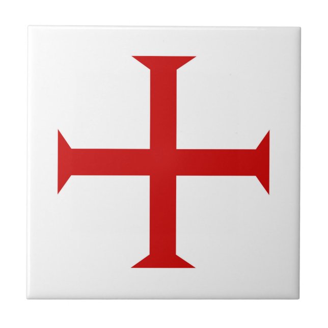 Azulejo De Cerâmica templar tricota vermelho malta teutonic hospitall (Frente)
