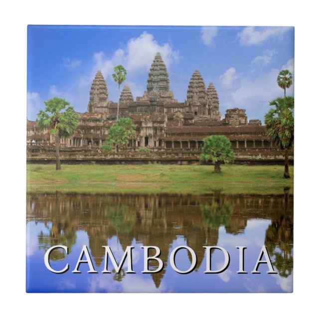 Azulejo De Cerâmica Templo Angkor Wat | Kampuchea, Camboja (Frente)