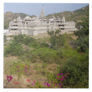 Azulejo De Cerâmica Templo Jain de Ranakpur, Ranakpur, Rajasthan, Índi