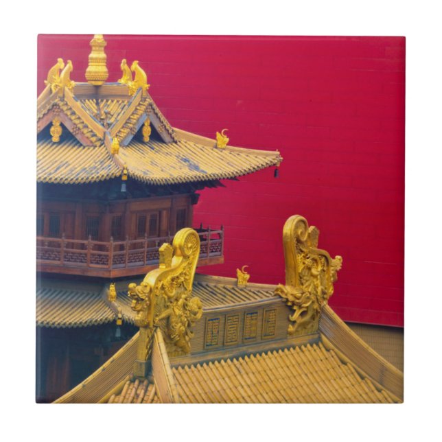Azulejo De Cerâmica Templo Jing'an, Xangai, China (Frente)