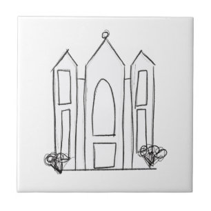 Azulejo De Cerâmica Templo LDS Salt Lake City simples moderno mórmons 