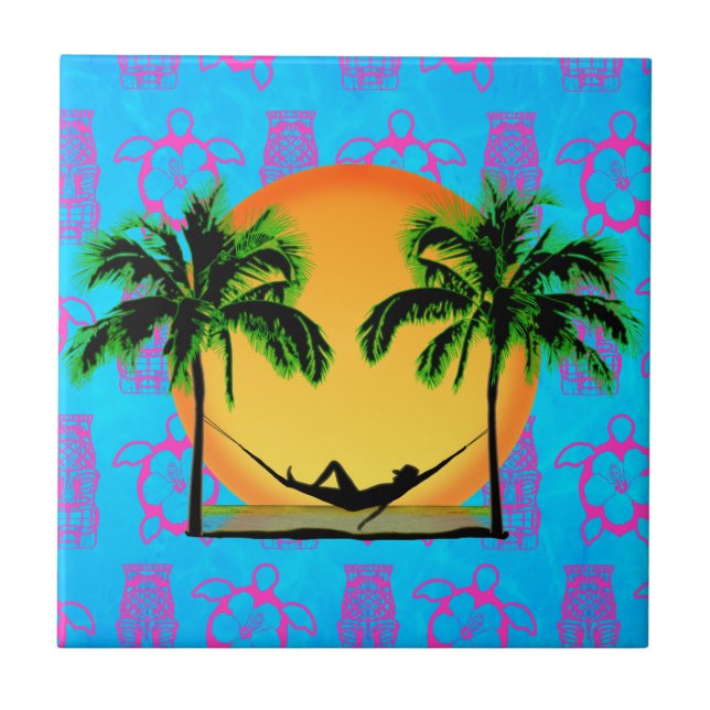 Azulejo De Cerâmica Tempo da ilha (Frente)