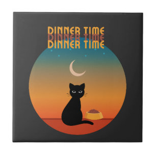 Azulejo De Cerâmica Tempo Jante de Gato Negro