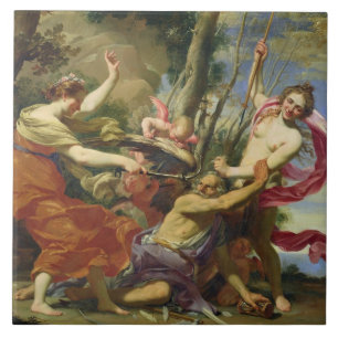 Azulejo De Cerâmica Tempo superado pela juventude e pela beleza