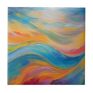 Azulejo De Cerâmica Tendy Bright Abstrato Blue - Padrão amarelo