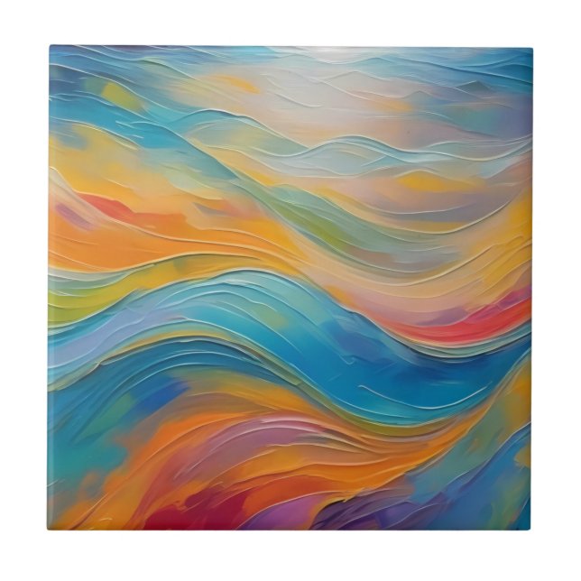 Azulejo De Cerâmica Tendy Bright Abstrato Blue - Padrão amarelo (Frente)