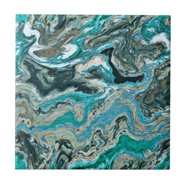 Azulejo De Cerâmica Tendy Turquoise Rocky Standard Style Cerâmica Azul (Frente)