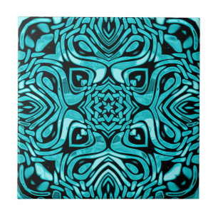 Azulejo De Cerâmica Tendy Turquoise Teal Blue African Mosaic Padrão