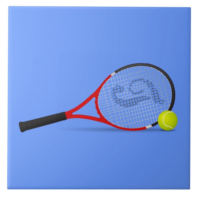 Azulejo De Cerâmica Tênis Racquet e Ball (Frente)