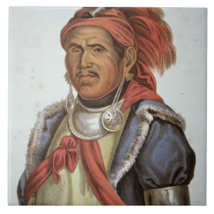 Azulejo De Cerâmica Tenskwatawa (1775-1836) (litho da cor)