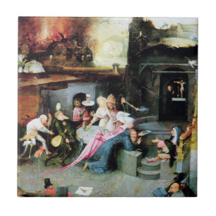 Azulejo De Cerâmica Tentação De Anthony Rua Por Hieronymus Bosch