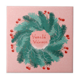 Azulejo De Cerâmica Terra de Natal feliz na República Checa