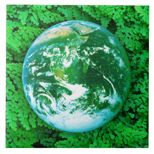 Azulejo De Cerâmica Terra Verde - consciência ecológica