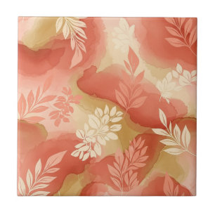Azulejo De Cerâmica Terracota Botânica - Floral Terroso Quente