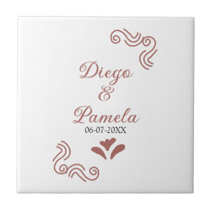Azulejo De Cerâmica Terracotta casal de casamento russo negro em Espan