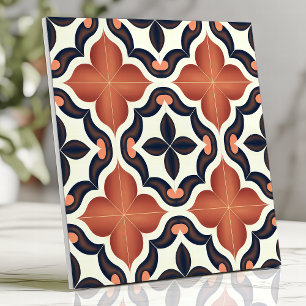 Azulejo De Cerâmica Terracotta e Azul Marinho Espanhol