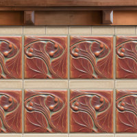 Terracotta Floral Wall Decor Art Nouveau Vintage