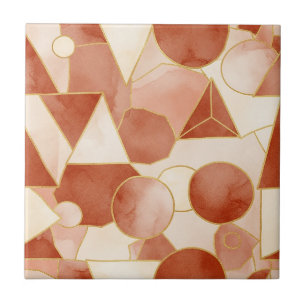 Azulejo De Cerâmica Terracotta Geométrico - Mosaico de Arte de Linha D