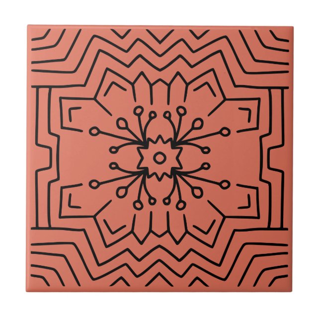 Azulejo De Cerâmica Terracotta Red Deco (Frente)