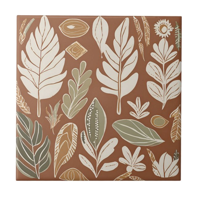 Azulejo De Cerâmica Terracotta Wildflower Rustic Boho Decor (Frente)