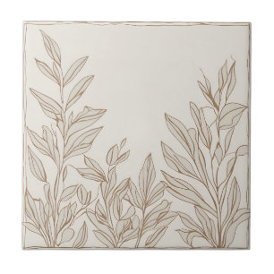 Azulejo De Cerâmica Terracotta Wildflower Rustic Boho Decor