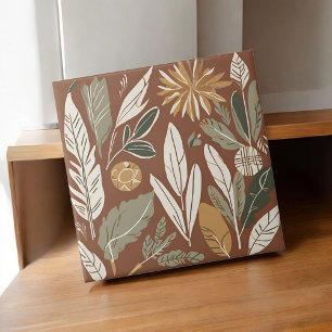Azulejo De Cerâmica Terracotta Wildflower Rustic Boho Decor