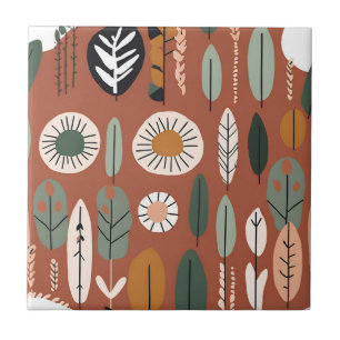 Azulejo De Cerâmica Terracotta Wildflower Rustic Boho Decor