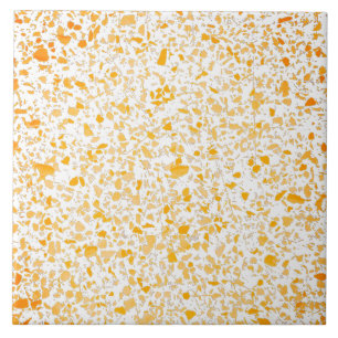 Azulejo De Cerâmica Terrazzo Amarelo Laranja Branco Mínimo Pedra Moder
